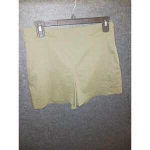 Theory Shorts Women's Slant Front Pockets Side Zip Grey Olive Green 4 Linen Eco